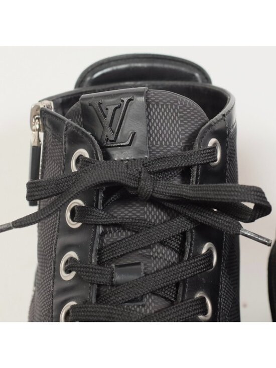 Louis Vuitton 8 US 9 black sneakers high top black Damier LOGO PRINT main image 6